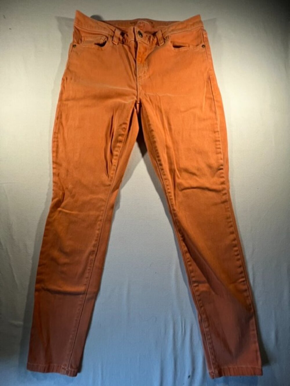 Michael Kors Izzy Cropped Skinny Jeans Orange Size 8 Stretch Denim
